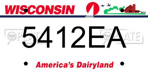 5412EA Wisconsin License Plate