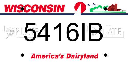 5416IB Wisconsin License Plate
