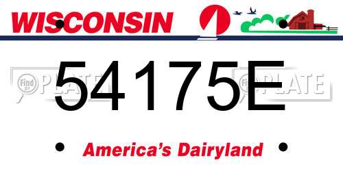 54175E Wisconsin License Plate