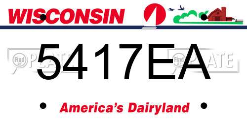 5417EA Wisconsin License Plate