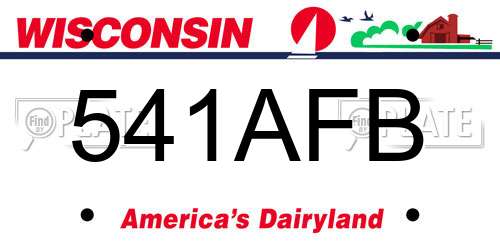 541AFB Wisconsin License Plate