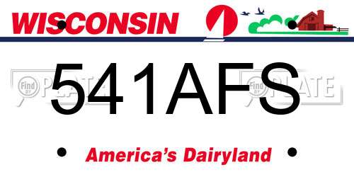 541AFS Wisconsin License Plate