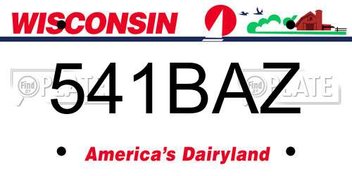 541BAZ Wisconsin License Plate