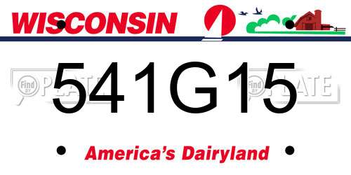 541G15 Wisconsin License Plate