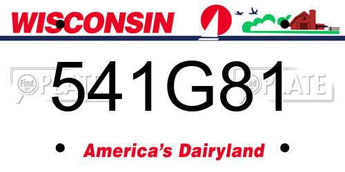 541G81 Wisconsin License Plate