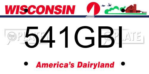 541GBI Wisconsin License Plate