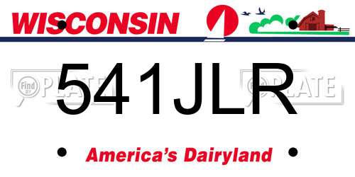 541JLR Wisconsin License Plate