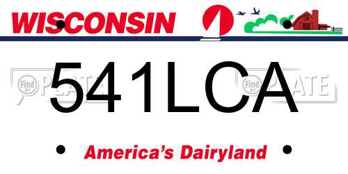 541LCA Wisconsin License Plate