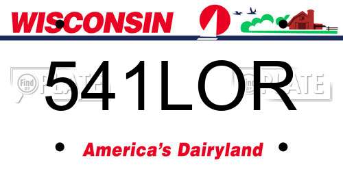 541LOR Wisconsin License Plate