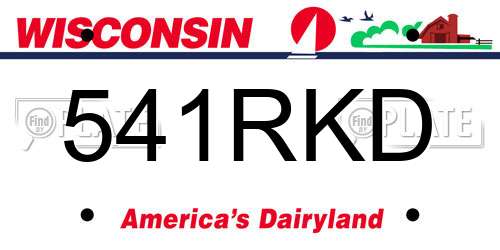 541RKD Wisconsin License Plate