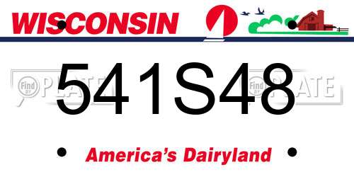 541S48 Wisconsin License Plate