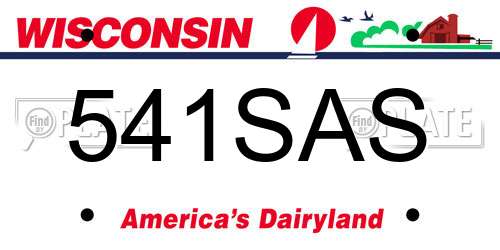 541SAS Wisconsin License Plate