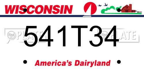 541T34 Wisconsin License Plate
