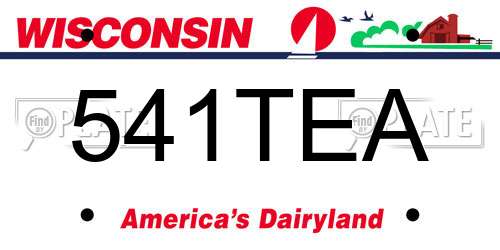 541TEA Wisconsin License Plate
