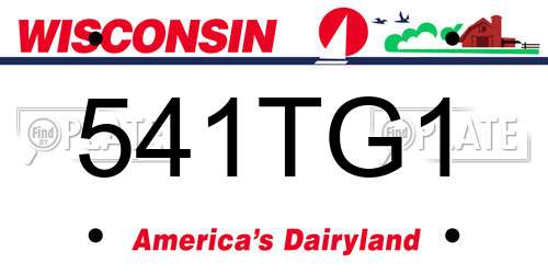 541TG1 Wisconsin License Plate