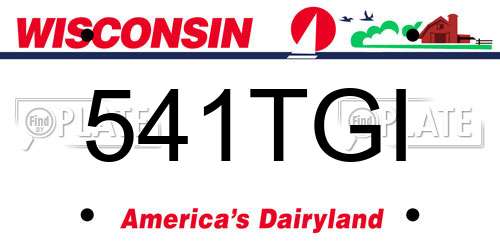 541TGI Wisconsin License Plate