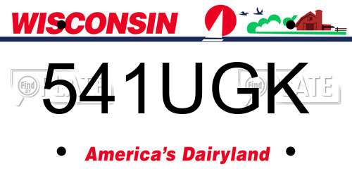 541UGK Wisconsin License Plate