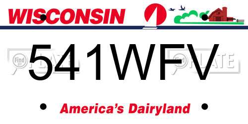 541WFV Wisconsin License Plate