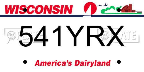 541YRX Wisconsin License Plate