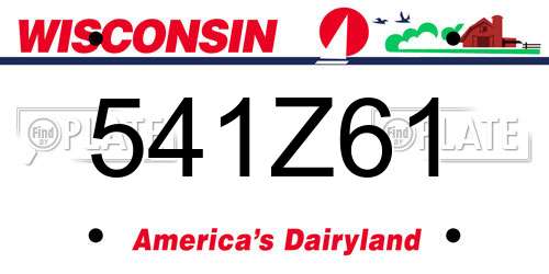 541Z61 Wisconsin License Plate