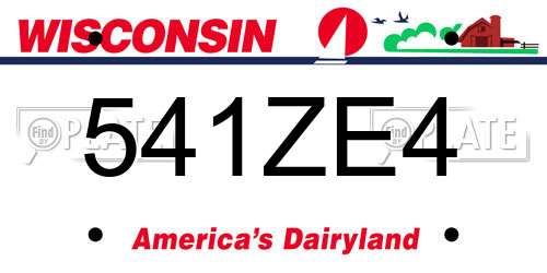 541ZE4 Wisconsin License Plate