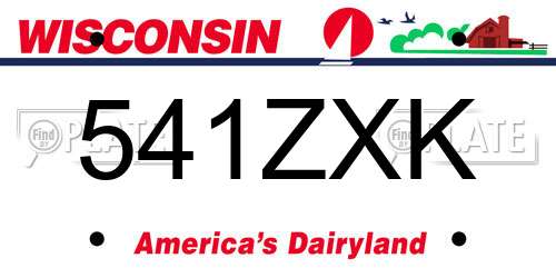 541ZXK Wisconsin License Plate