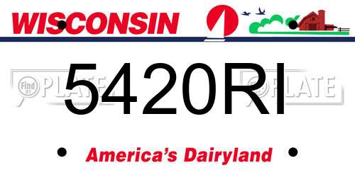 5420RI Wisconsin License Plate