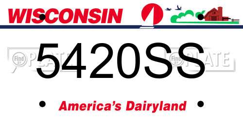 5420SS Wisconsin License Plate