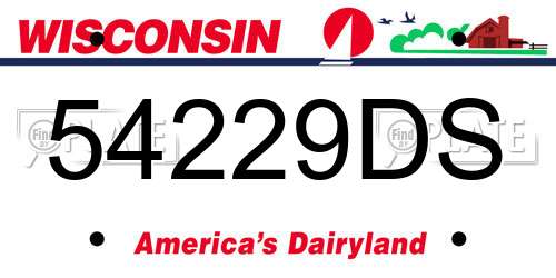 54229DS Wisconsin License Plate