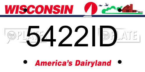 5422ID Wisconsin License Plate