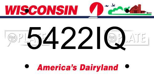 5422IQ Wisconsin License Plate