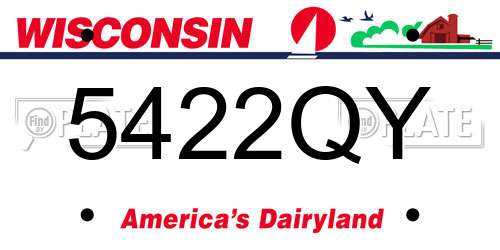 5422QY Wisconsin License Plate