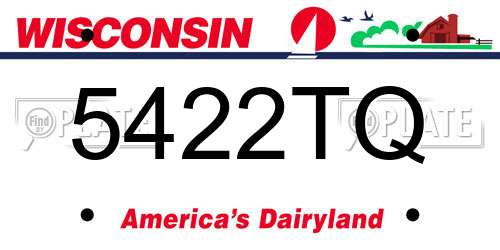 5422TQ Wisconsin License Plate
