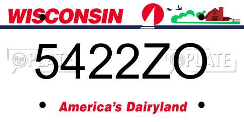 5422ZO Wisconsin License Plate