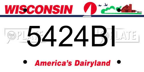 5424BI Wisconsin License Plate