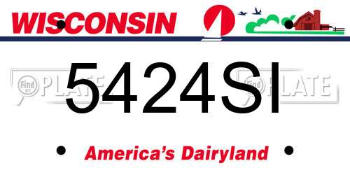 5424SI Wisconsin License Plate