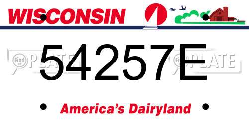 54257E Wisconsin License Plate