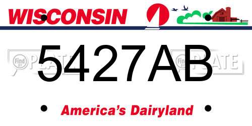 5427AB Wisconsin License Plate