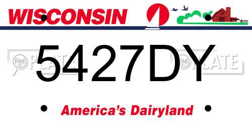 5427DY Wisconsin License Plate