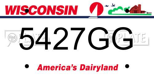 5427GG Wisconsin License Plate