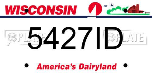 5427ID Wisconsin License Plate