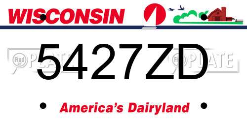 5427ZD Wisconsin License Plate