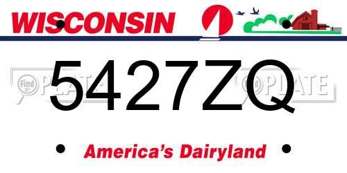 5427ZQ Wisconsin License Plate