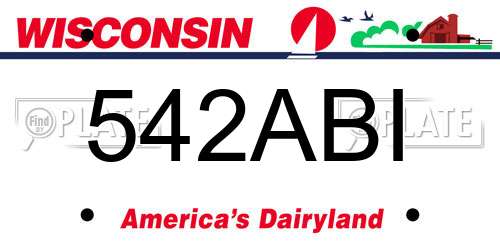 542ABI Wisconsin License Plate