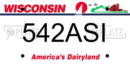 542ASI Wisconsin License Plate