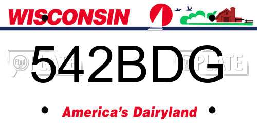 542BDG Wisconsin License Plate