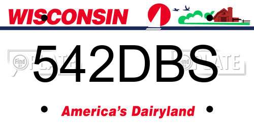 542DBS Wisconsin License Plate