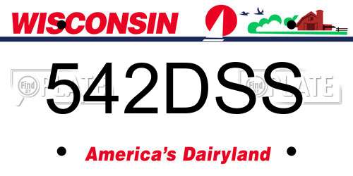 542DSS Wisconsin License Plate