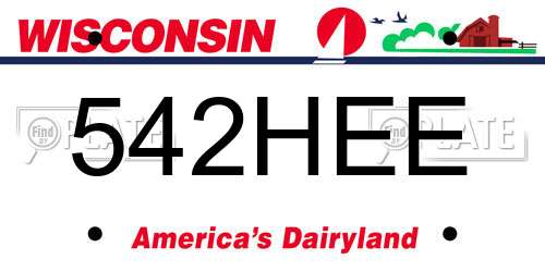 542HEE Wisconsin License Plate