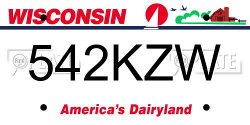 542KZW Wisconsin License Plate